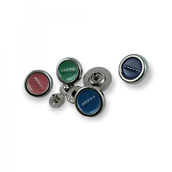 15 mm - 24 L Snap Button Enamel and Dotted Design E 666