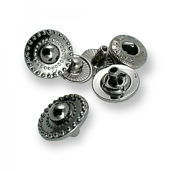 12 mm - 18 L Patterned Zamak Snap Fasteners Button E 768