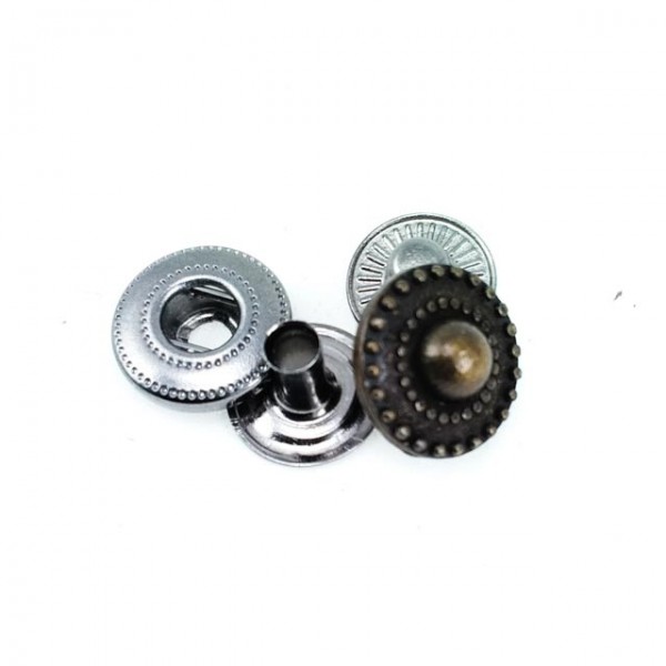 12 mm - 18 L Patterned Zamak Snap Fasteners Button E 768