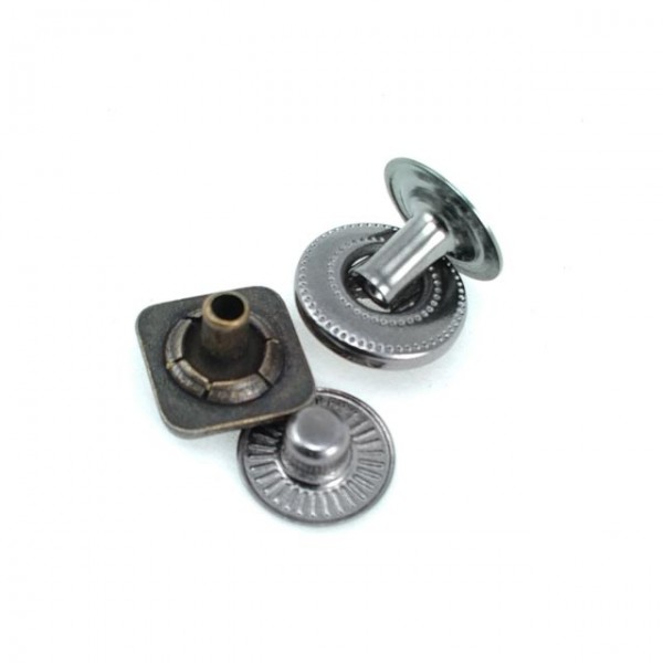 11 x 10 mm Square Design Snap Fasteners Button E 789