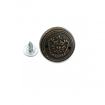 20 mm 32 L Crown Logo Jeans Button E 1029