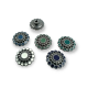 20 mm 32 L Denim Button Enamel Decorative Flower Pattern E 1032