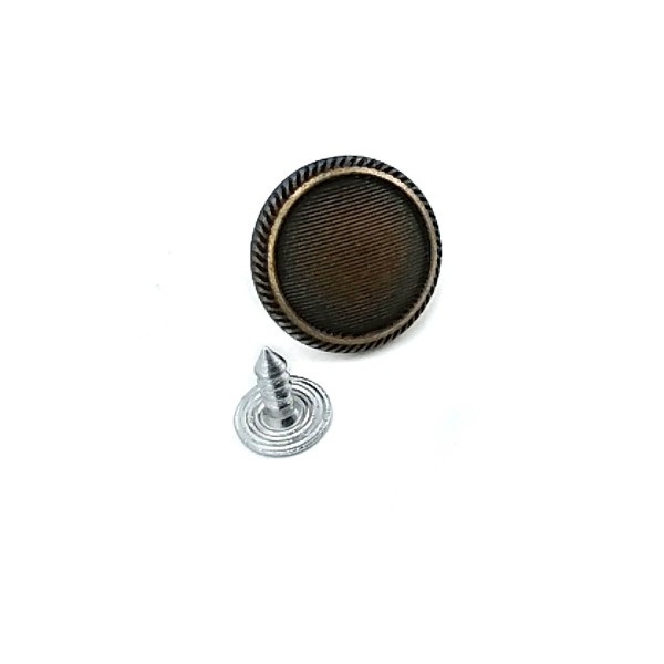 17 mm Çizgili Desenli Çakma Kot Düğmesi E 1045