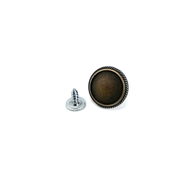 17 mm Çizgili Desenli Çakma Kot Düğmesi E 1045