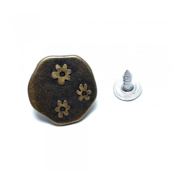 19 mm 30 L Kot Düğme - Metal Çakma Kot Düğmesi E 1061