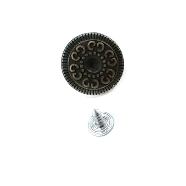 20 mm 32 L Patterned Jeans Button E 1068