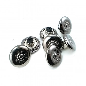 17 mm  28 Boy Kot Düğmesi - Zamak - Çiçek Desenli  E 173