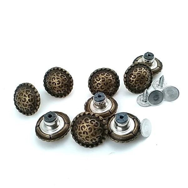 17 mm - 28 L Curved and Patterned Jeans Button E 191