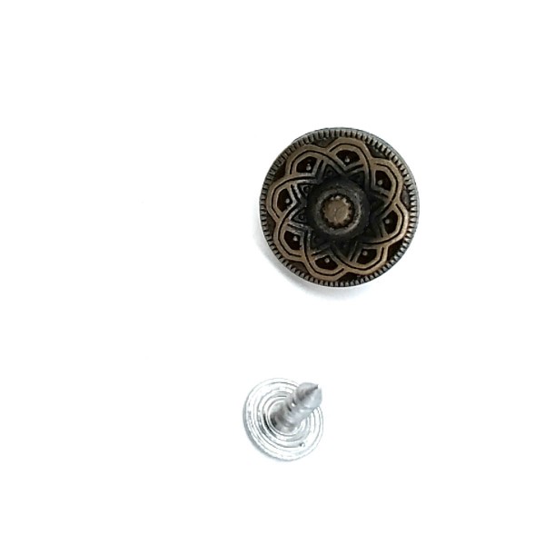 17 mm 28 L  Jeans Button with Decorative Pattern E 309