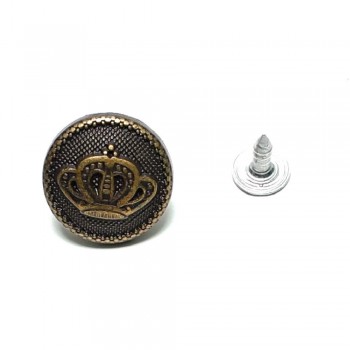 17 mm 28 L Jeans Button with Crown Logo E 446 