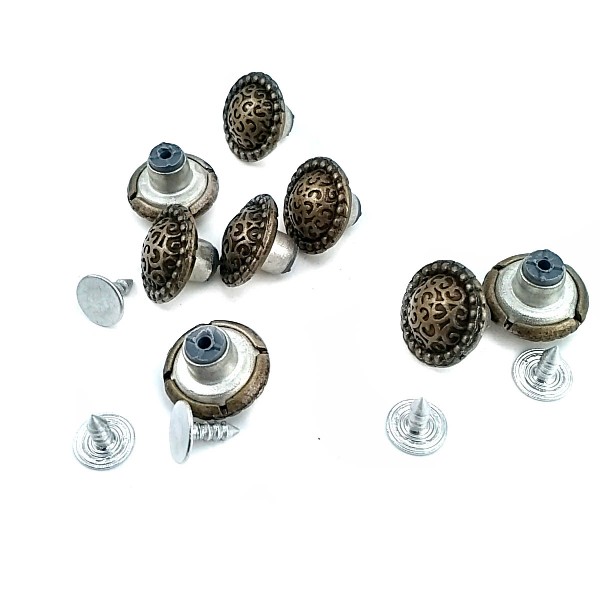 15 mm - 24 Size Convex and Patterned Jeans Button E 580