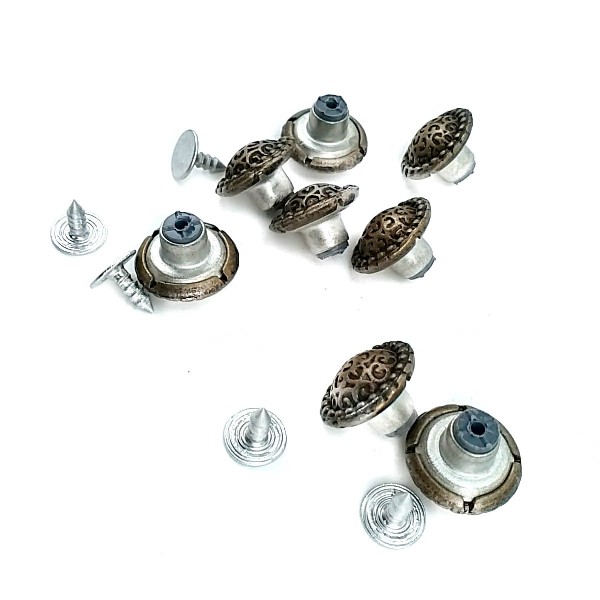 15 mm - 24 Size Convex and Patterned Jeans Button E 580