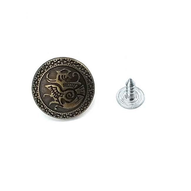 17 mm Desenli Çakma düğme E 638 17 mm Desenli Çakma düğme E 638