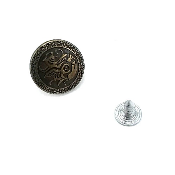 17 mm 28 Boy Logolu Kot Düğmesi E 638