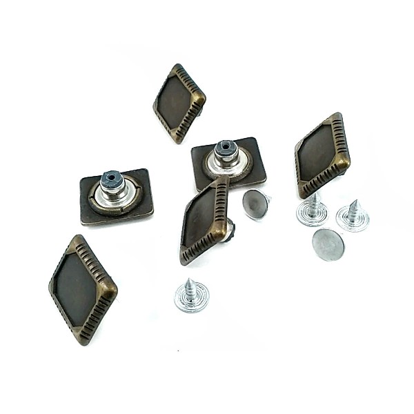 17.5 mm-19.7mm Rectangular Metal Jeans Button E 855