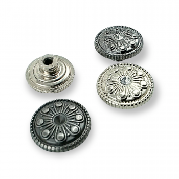 17 mm 28 L Patterned Jeans Button E 857