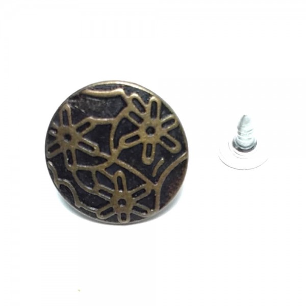 17 mm 28 L Daisy Patterned Jeans Button E 860