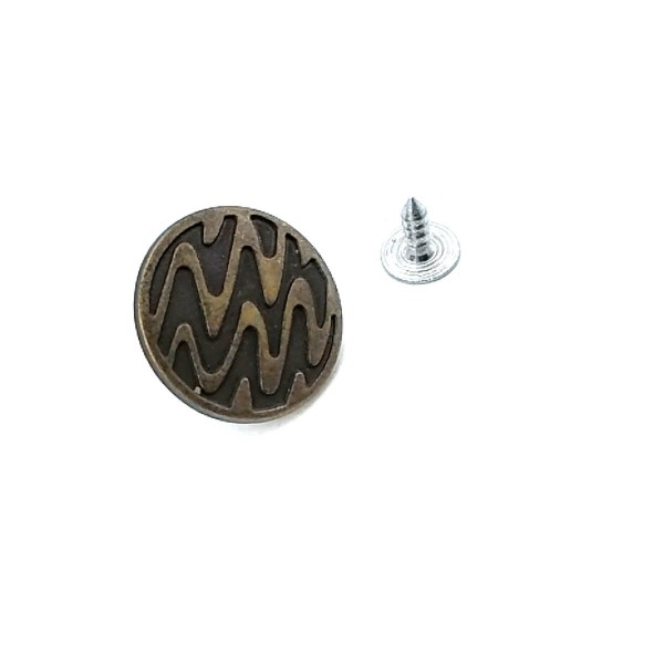 22 mm 37 L Wavy Patterned Jeans Button E 865