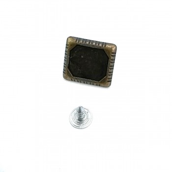 19 x 17 mm Dikdörtgen Mineli Kot Düğmesi  E 885