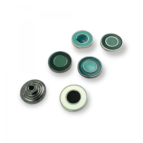 17 mm 27 L Ring Pattern Enameled Jeans Button E 940