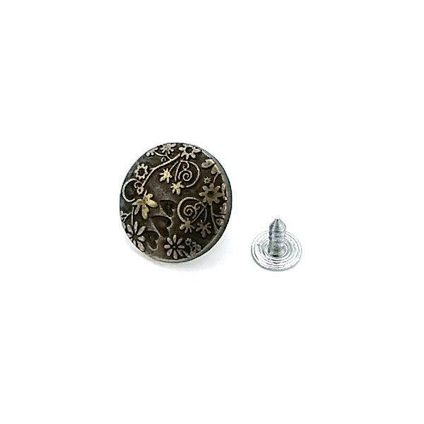 20 mm Flower Garden Pattern Jeans Button E 994