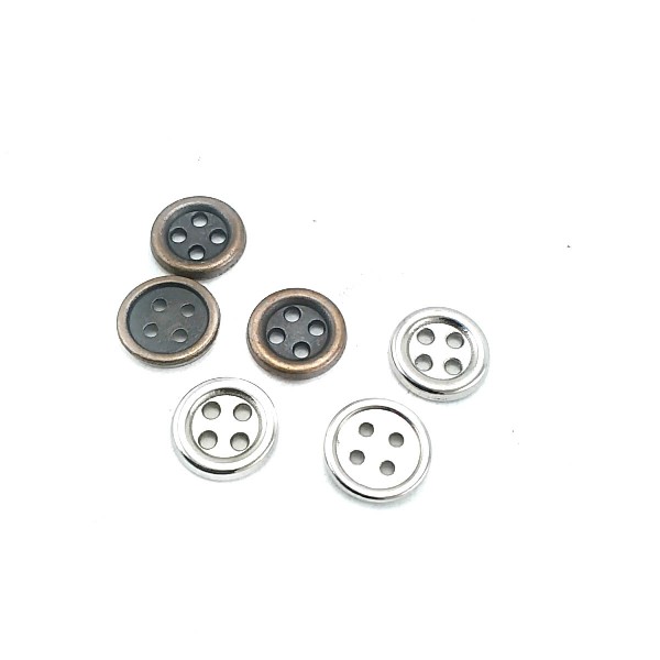 11 mm - 18 size Aesthetic Four Hole Metal Button E 1074
