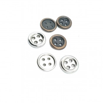 11 mm - 18 L  Four Hole Metal Button Aesthetic and Stylish E 1074