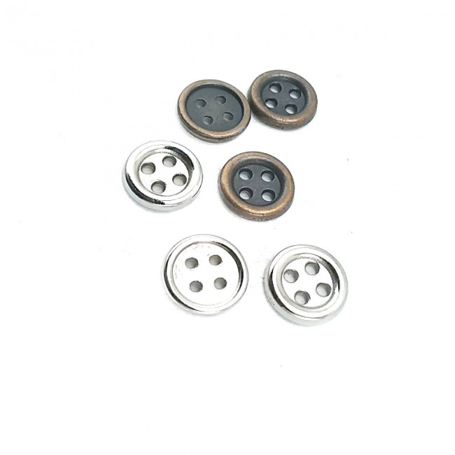 11 mm - 18 boy Estetik Dört Delikli Metal Düğme E 1074 11 mm - 18 boy Estetik Dört Delikli Metal Düğme E 1074