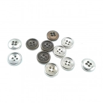 12 mm - 20 boy Sade Dört Delikli Metal Düğme E 1194