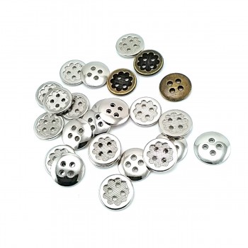 15 mm - 24 Lignes  Metal button post four holes E 1278