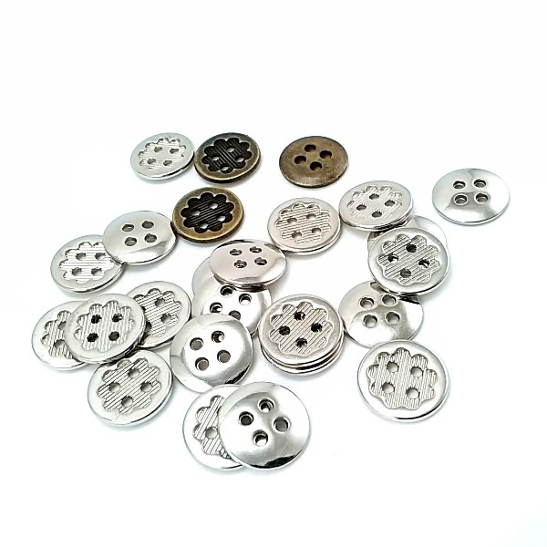 Metal button post four holes 15 mm - size 24 E 1278