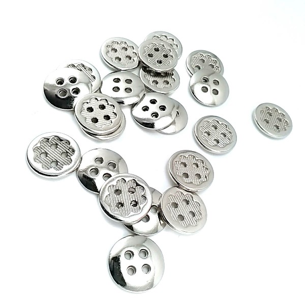 Metal button post four holes 15 mm - size 24 E 1278