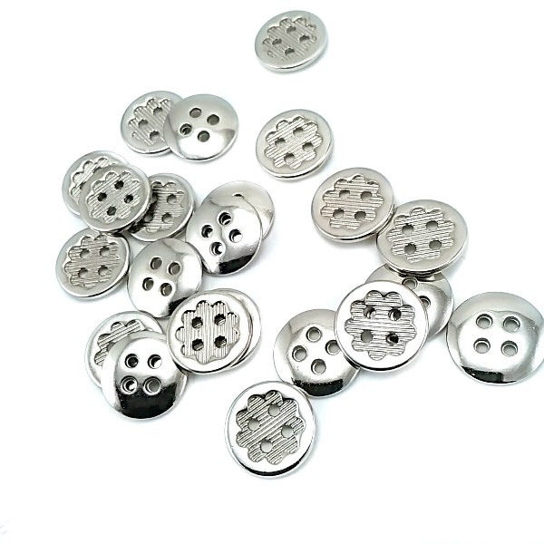 Metal button post four holes 15 mm - size 24 E 1278