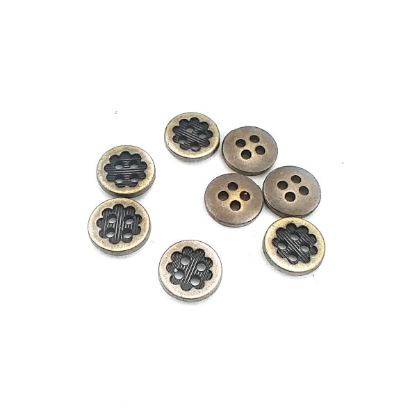 11 mm - 18 size Flower Design Lined Four-Hole Sewing Button E 1431