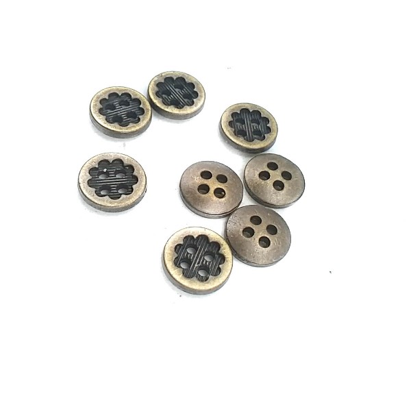 11 mm - 18 size Flower Design Lined Four-Hole Sewing Button E 1431