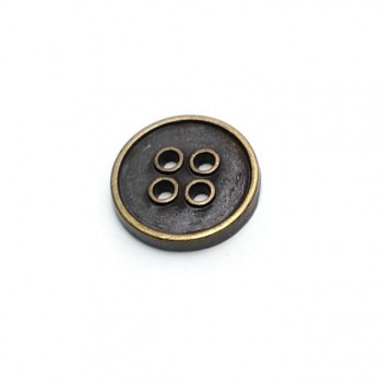 17 mm - size 27 Aesthetic metal sewing button with four holes E 1553