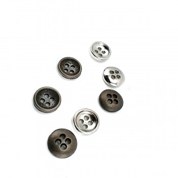 9 mm - 14 boy Sade Dört Delikli Metal Düğme E 1740