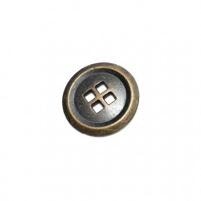 Dört delikli dikme metal düğme 23 mm E 1861 Dört delikli dikme metal düğme 23 mm E 1861