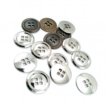 23 mm - 36 Lignes Four-hole perforated metal button E 1861