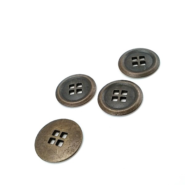 Dört delikli dikme metal düğme 23 mm E 1861