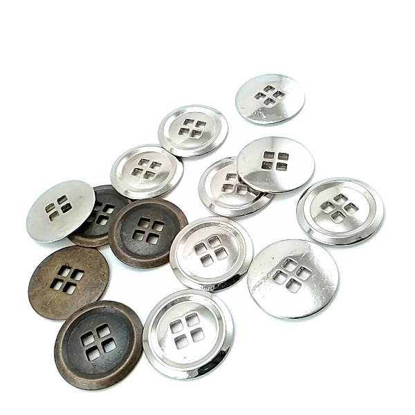 Four-hole perforated metal button 23 mm E 1861