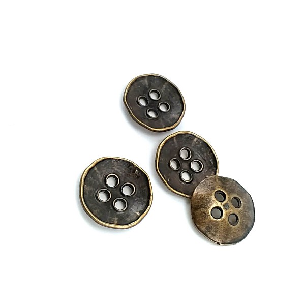 Retro dört delikli metal düğme dikme 20 mm - 31 boy E 305