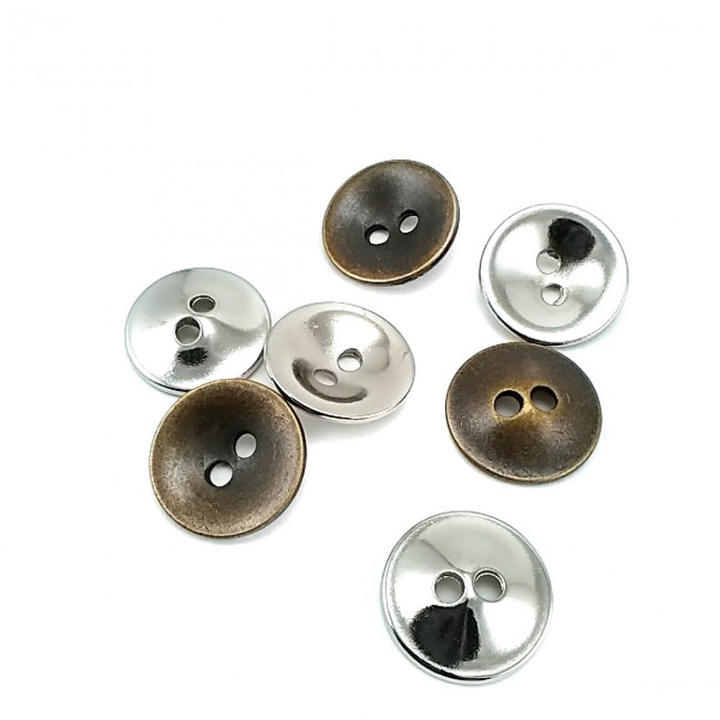 17 mm - 28 boy İki Delikli Metal Düğme E 1057 17 mm - 28 boy İki Delikli Metal Düğme E 1057