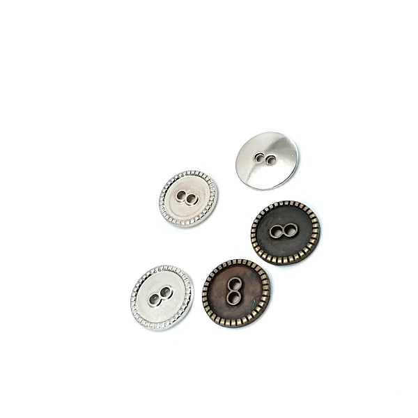 15 mm 24 L 2 Holes Enameled Sewing Button Edge Patterned E 1359