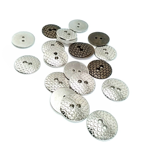 Metal perforated button with two holes 19 mm E 1420