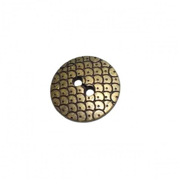 Metal perforated button with two holes 19 mm E 1420