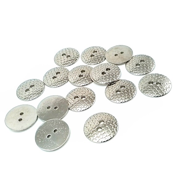 Metal perforated button with two holes 19 mm E 1420