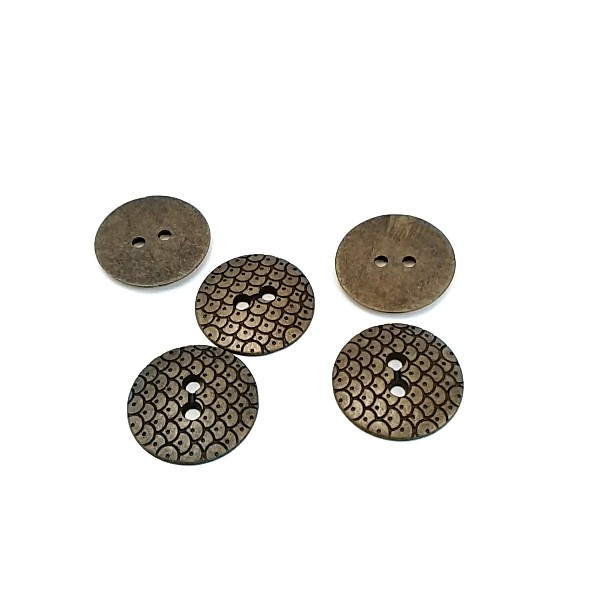 Metal perforated button with two holes 19 mm E 1420