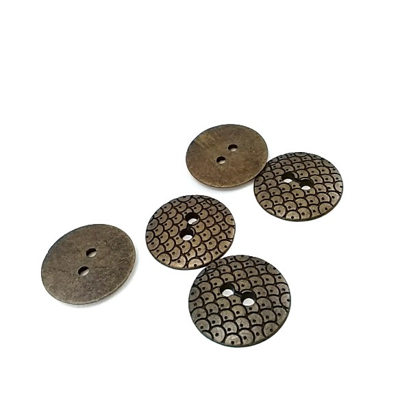 Metal perforated button with two holes 19 mm E 1420