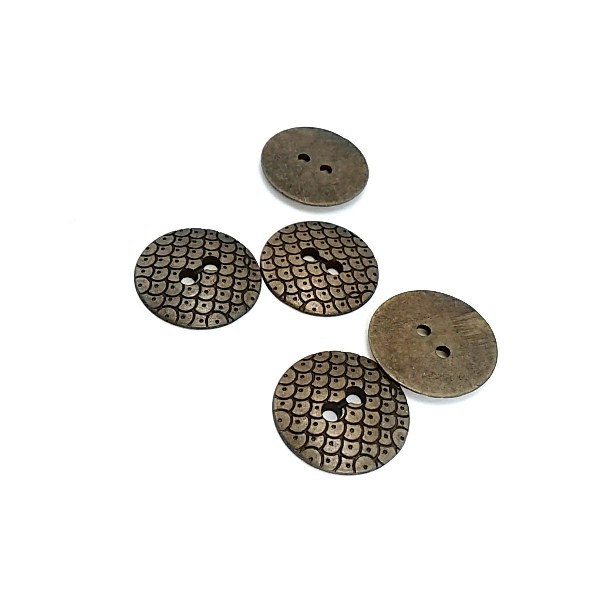 Metal perforated button with two holes 19 mm E 1420